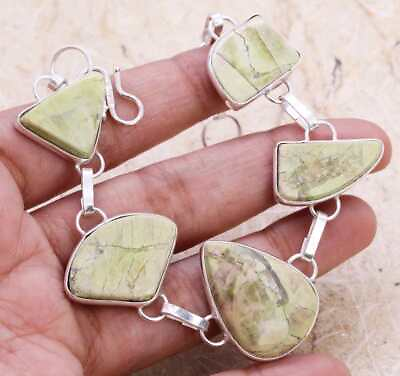 #ad Color Enhanced Green Howlite 925 Silver Plated Handmade Bracelet of 7quot; Ethnic $3.97