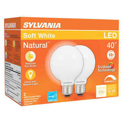 #ad Sylvania 40765 Warm White 350 lm. Medium Screw Base G25 LED Light Bulb 4.5W $12.57