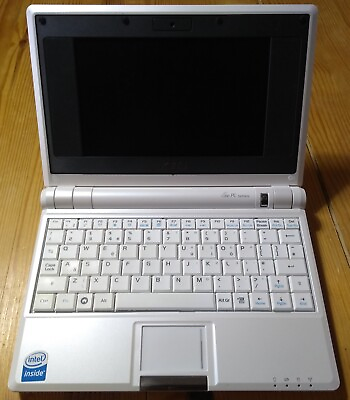 #ad ASUS Eee PC 4G 701 White Netbook Computer PC 512MB Ram 4GB SSD inc Power Supply GBP 49.95