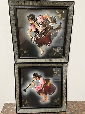 #ad A B Romany Acrylic Airbrush Hand Paintings Gypsies in Full Action Listed Artist $125.00