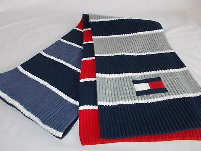 #ad NWT Tommy Hilfiger MENS BAZ SCARF Knit Muffler HERITAGE STRIPES Classic 75quot;x 11quot; $19.30