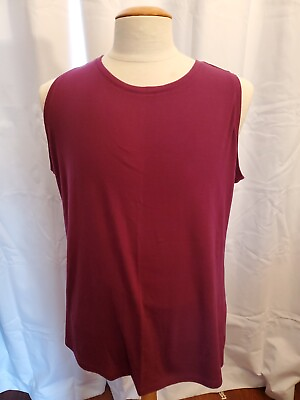 #ad Lane Bryant 22 24 Top Shirt Purple Soft Scoop Neck Sleeveless $13.99