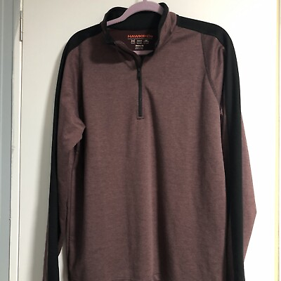 #ad Hawke amp; Co. Tech Fibers Athletic Shirt Men#x27;s Medium Long Sleeve Maroon Athletic $9.90