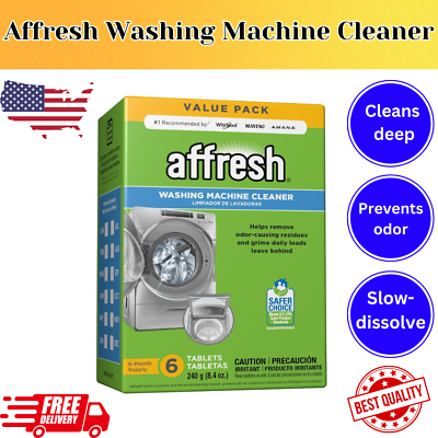 #ad Affresh Washing Machine Cleaner 6 Month Supply Cleans Front Load and Top Load $17.43