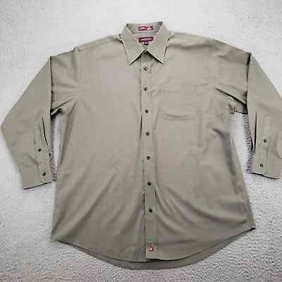 #ad Nordstrom Shirt Mens 17 34 Green Long Sleeve Button Up Smart Care Dress Shirt $14.20