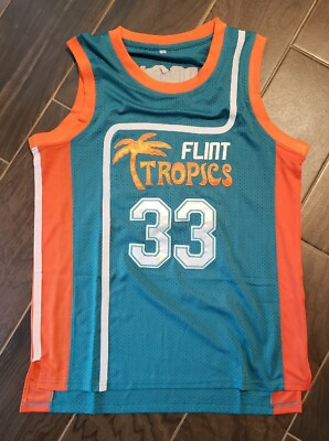 #ad Jackie Moon #33 Flint Tropics Semi Pro Movie Basketball Stitched Men’s Jersey $16.97