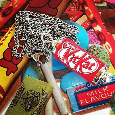#ad Unique KIT KAT NECKLACE miniature CHOCOLATE WAFER have a break SNACK handmade GBP 5.99