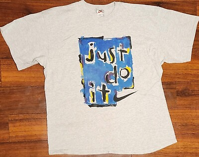 #ad NIKE T Shirt Mens XL Just Do It Graphic Swoosh Tee Logo Air USA MADE Vintage 90s $41.54