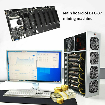 #ad Mining Motherboard with CPU and FAN and Set 8 GPU Slots DDR3 Memory Integrated $173.72