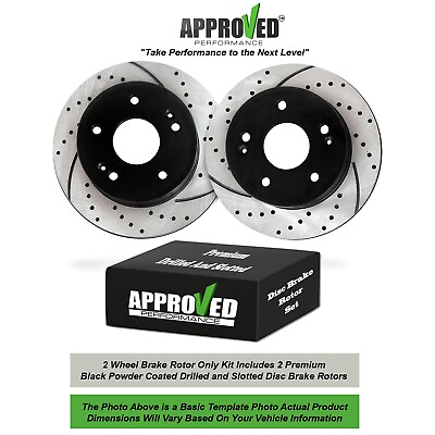 #ad Front Premium Drilled and Slotted Disc Brake Rotors Rotor Only Set $139.99