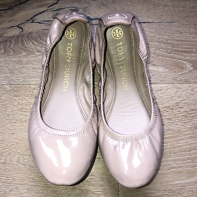 #ad Tory Burch Ballet Flats Patent Leather Size 7.5 Barbiecore $59.99