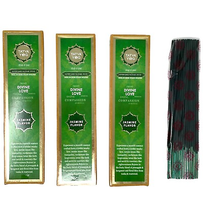 #ad Tatva Yog Jasmine Incense Sticks w Holder Handcrafted 90 Sticks Total $15.95