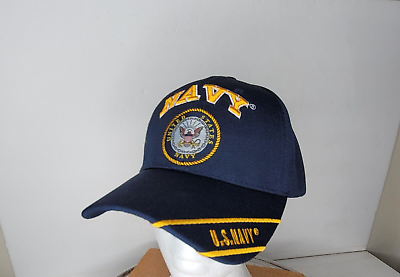 #ad Navy US Navy Cap Hat Embroidered w Patch Strap Back $19.00