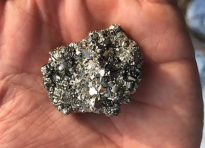 #ad 1 Large Natural Rhombic Pyrite Crystal Cluster Specimen Very Nice High End $10.42