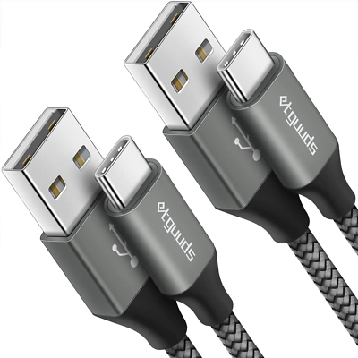 #ad 2 Pack 2Ft USB C Cable 3A Fast Charge USB a to Type C Charger Cord Braided $10.95