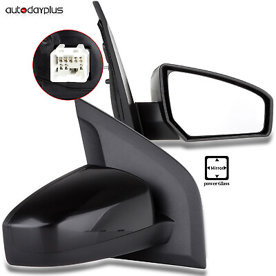 #ad LH Driver Left Side Power Black Cover View Mirror 2007 2012 For Nissan Sentra $41.79