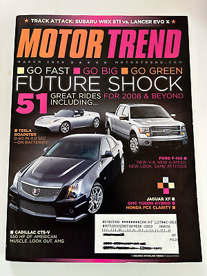 #ad MOTOR TREND Magazine * June 2008 * Pontiac G8 GXP * Infiniti FX50 * 1351 vs Evo $9.95