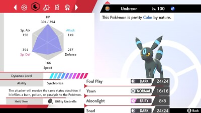 #ad Pokemon Sword and Shield 6iv Shiny Umbreon FAST DELIVERY $1.99