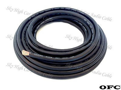 #ad 8 Gauge OFC AWG BLACK Power Ground Wire Sky High Car Audio By The Foot GA ft $1.35