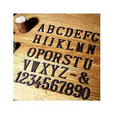 #ad House Door Alphabet Letters amp; Numbers Cast Wrought Iron Black Antique $1.99