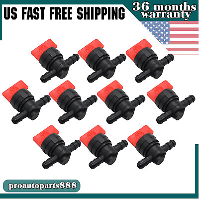 #ad 10Pcs Fuel Shut off Cut off 1 4quot; Valves Petcock Straight In Line Gas Motorcycle $9.69