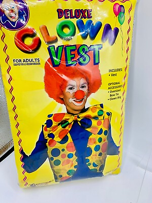 #ad Deluxe Clown Vest Only For Adults Fits UP to Chest Size 42 Mens Costume Vest $8.40