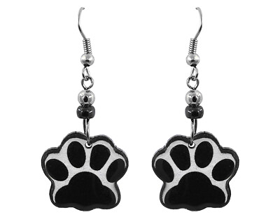 #ad Paw Print Earrings Pet Lover Accessories Handmade Dog Cat Cute Vet Art Jewelry $13.99