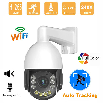 #ad Built in POE 240X Zoom 5MP HD PTZ IP Dome Camera Night Vision Auto tracking $214.82