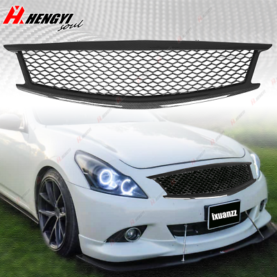 #ad For Infiniti G37 Skyline Sedan 2010 2014 Carbon Style Front Bumper Grill Grille $76.99