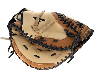 #ad Easton Synergy Soft Pitch Cather#x27;s Mitt Glove Tan Natural Right Handedness USED $60.00