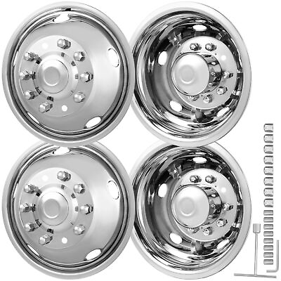 #ad 4 pc VEVOR 19.5quot; Wheel Simulators Cover Stainless Steel 2005 2020 Ford F450 F550 $169.00