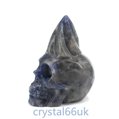 #ad 1.5quot; Carved Natural Sodalite Skull Quartz Crystal Skull Reiki healing 1pc GBP 12.35