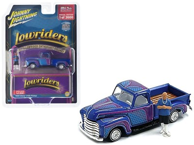 #ad Johnny Lightning 1:64 Lowriders 1950 Chevrolet Pickup with Figure Blue $14.99