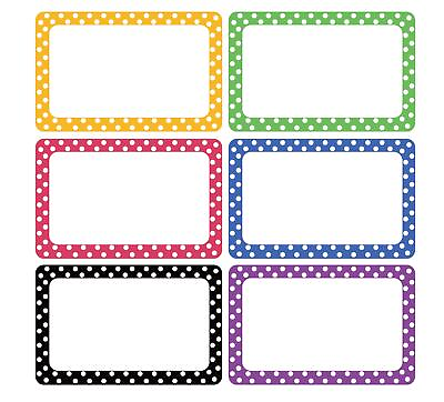 #ad Cualfec 300 Cute Dot Name Tag Stickers Colorful Border Name Labels for School... $10.77