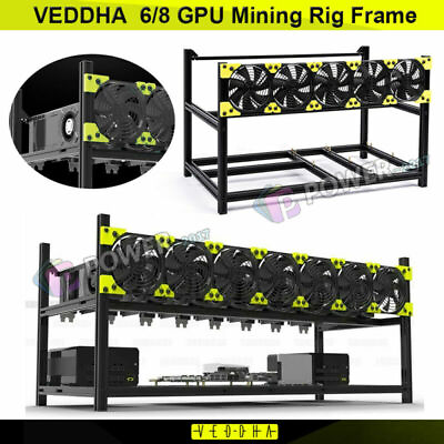 #ad #ad 6 8 GPU Aluminum Stackable Open Air Mining Computer Frame Rig Veddha $239.00