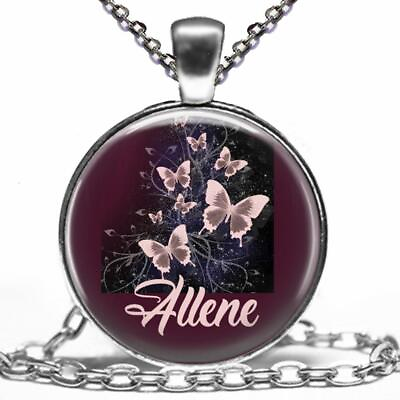 #ad Custom Name Butterflies Glass Top Pendant Necklace Handcrafted Personalized Gift $13.95