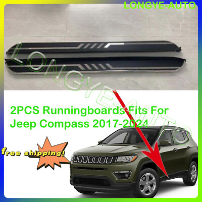 #ad 2PCS Running Board fits for Jeep Compass 2017 2024 Side Step Nerf Bar $309.00