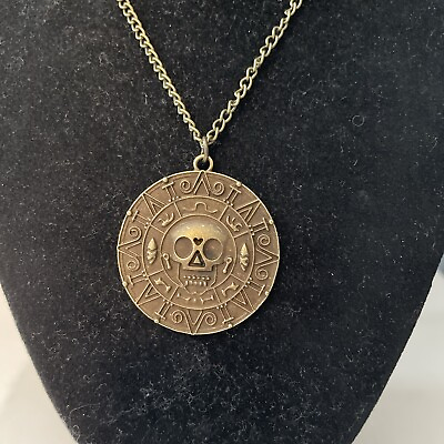 #ad Pirates of the Caribbean Ancient Bronze Necklace Coin 1.5quot; Inches Jack Sparrow $5.99