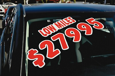 #ad Ez line Vinyl Number Slogans for Car Lots Large Windshield Decal Stickers $26.00