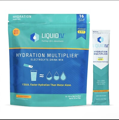 #ad Liquid I.V. Hydration Multiplier Golden Cherry Hydration Powder Packets 16 stick $24.99