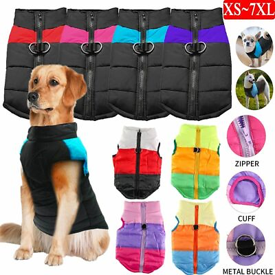 #ad Puppy Dog Vest Jacket Warm Pet Waterproof Clothes Small Large Winter Padded Coat $9.74