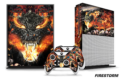 #ad Designer Skin for XBOX ONE S 1S Gaming Console2 Controller Sticker Decal FIREST $8.95