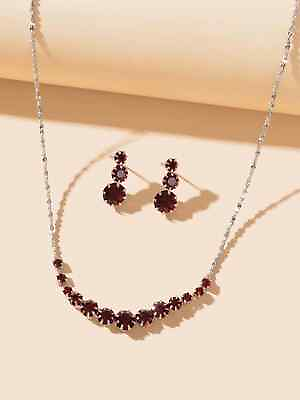#ad 3pcs set Glamorou Rhinestone Decor Jewelry Set For Women For Party $5.32