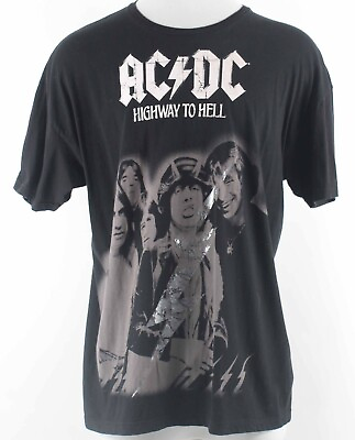 #ad Rockware Sz XXL Black White ACDC Highway To Hell 100% Cotton Tee Shirt 222W $14.53