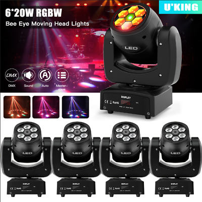 #ad UKing 120W RGBW Bee Eye Moving Head LED Stage Light Laser Projector DMX DJ Disco $85.99