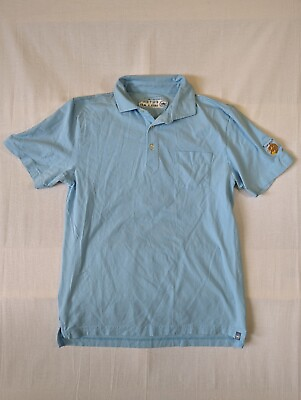 #ad Peter Millar Shirt Mens Medium Polo Golf Short Sleeve Blue Knit $14.99
