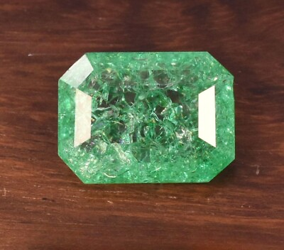#ad 10 Ct Natural Muzo Colombian Green Emerald Certified Emerald Cut Loose Gemstone $12.52