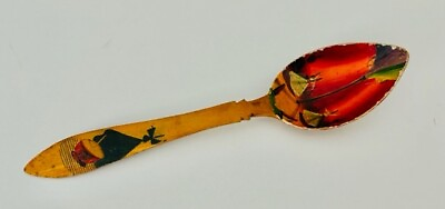#ad Antique Turkish Konya Painted Wooden Wood Spoon Whirling Dervish Motif 8quot; SIGNED $49.99