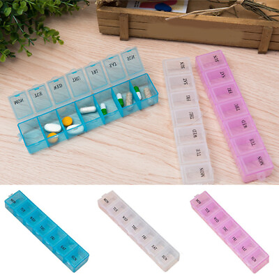 #ad 7Day Pills Box Medicine Case Pill Dispenser Weekly Storage Container Portable C $2.84