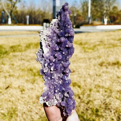 #ad 171g Natural purple grape agate quartz crystal particle mineral specimen $99.00